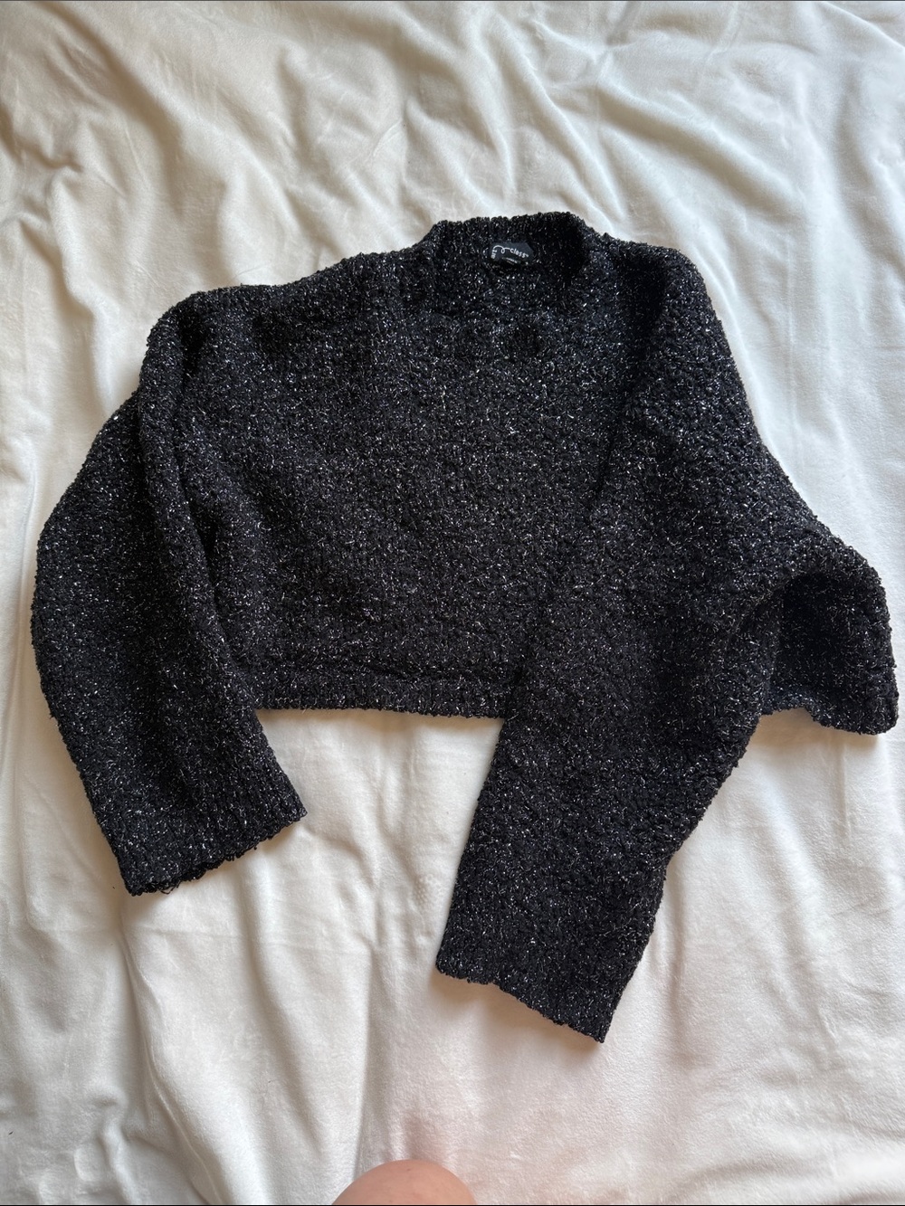 art class Black Sparkle Cropped Knit Shrug